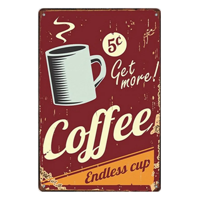 

Keep Calm Drink Coffee Cafe Shop Kitchen Decor Vintage Tin Sign Shabby Art Hanging Iron Paintings Metal Plaques Plate Posters