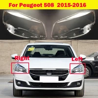 bright head light shade shell caps for peugeot 508 front headlamp lamp cover lampshade headlight 2015 2016