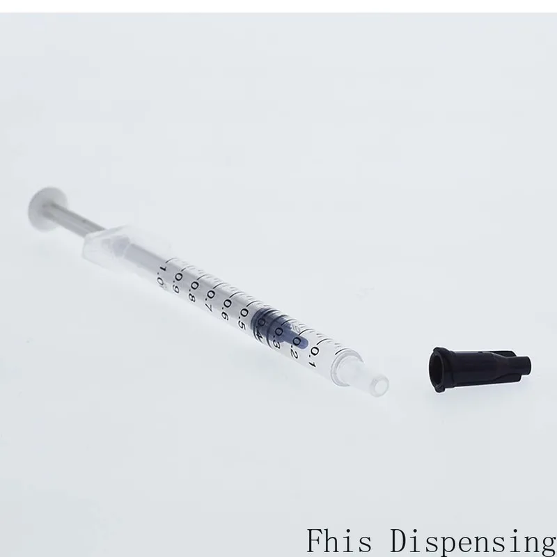 1ml/1cc Dispensing Plastic Liquid Dispenser Syringe Industrial Glues Manual with Black Tip Cap Pack of 10 | Инструменты