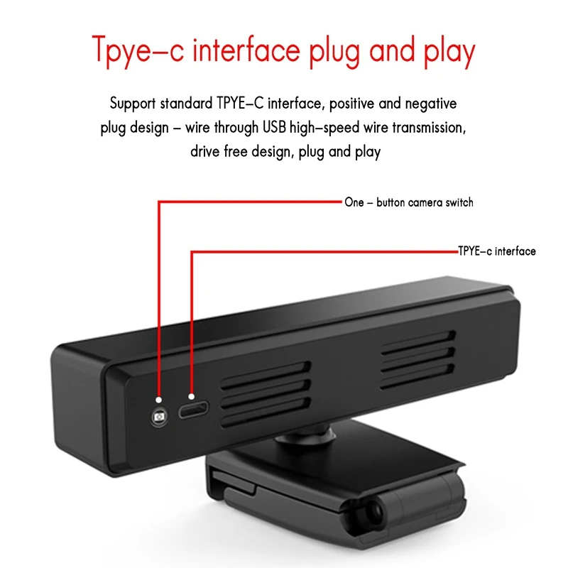 

2K Hd Usb Dual Microphone Live Electronic Zoom Suitable Webcam 5 Million Usb Computer Camera for Pc Usb Plug and Play