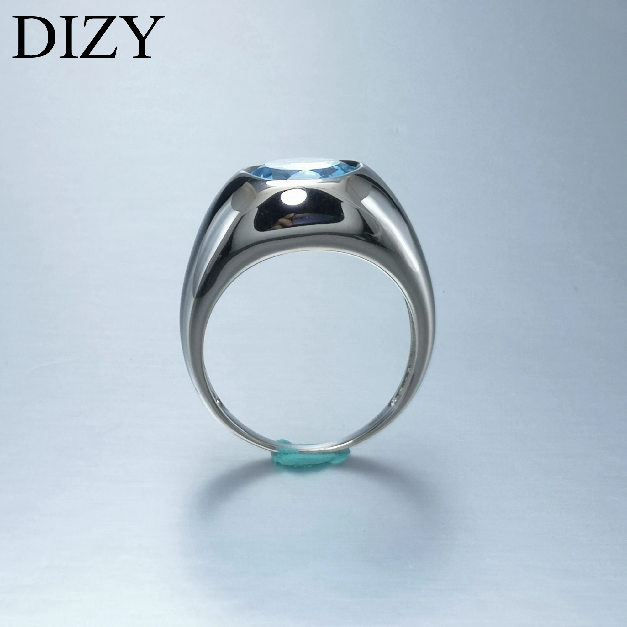DIZY, Круглый, 4.5CT, натуральный голубой топаз, кольцо, 925 пробы, серебро, драгоценный камень, кольцо для женщин, подарок, свадебное, обручальное, ювелирное изделие