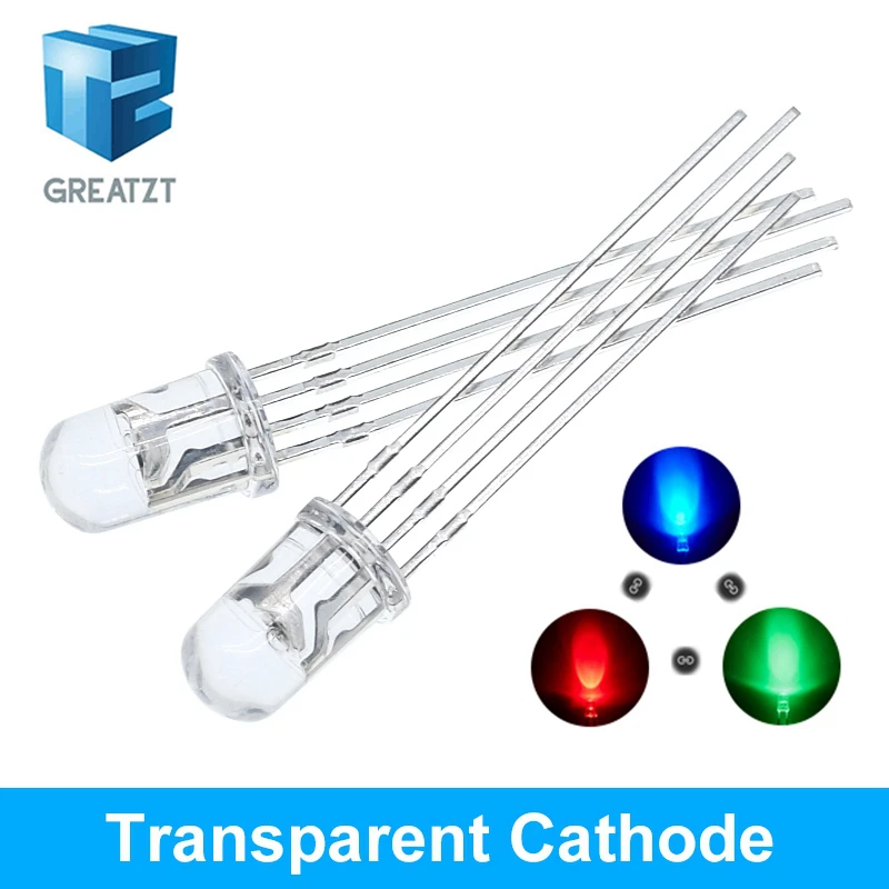 GREATZT 20 шт. 5 мм RGB LED общий катод/общий анод трехцветные излучающие диоды f5