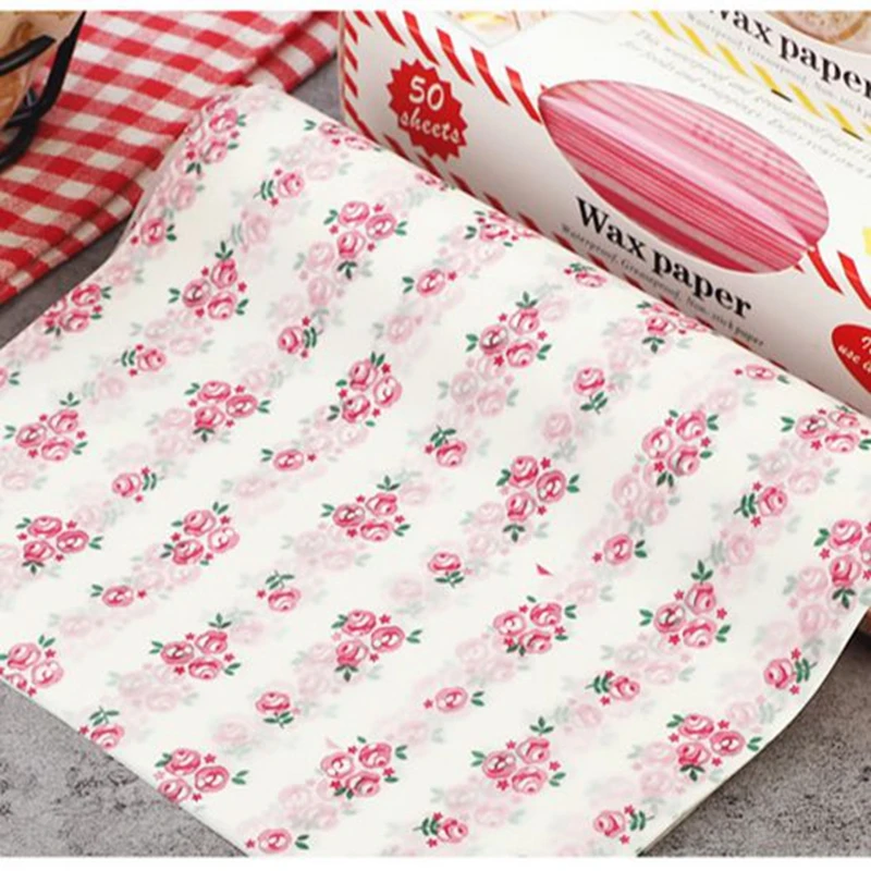 

50PCS Wax Paper Oil-proof wrapping paper food paper snack Bread Candy Sandwich or Cake Burger Fries Fast Food paper Baking Tool