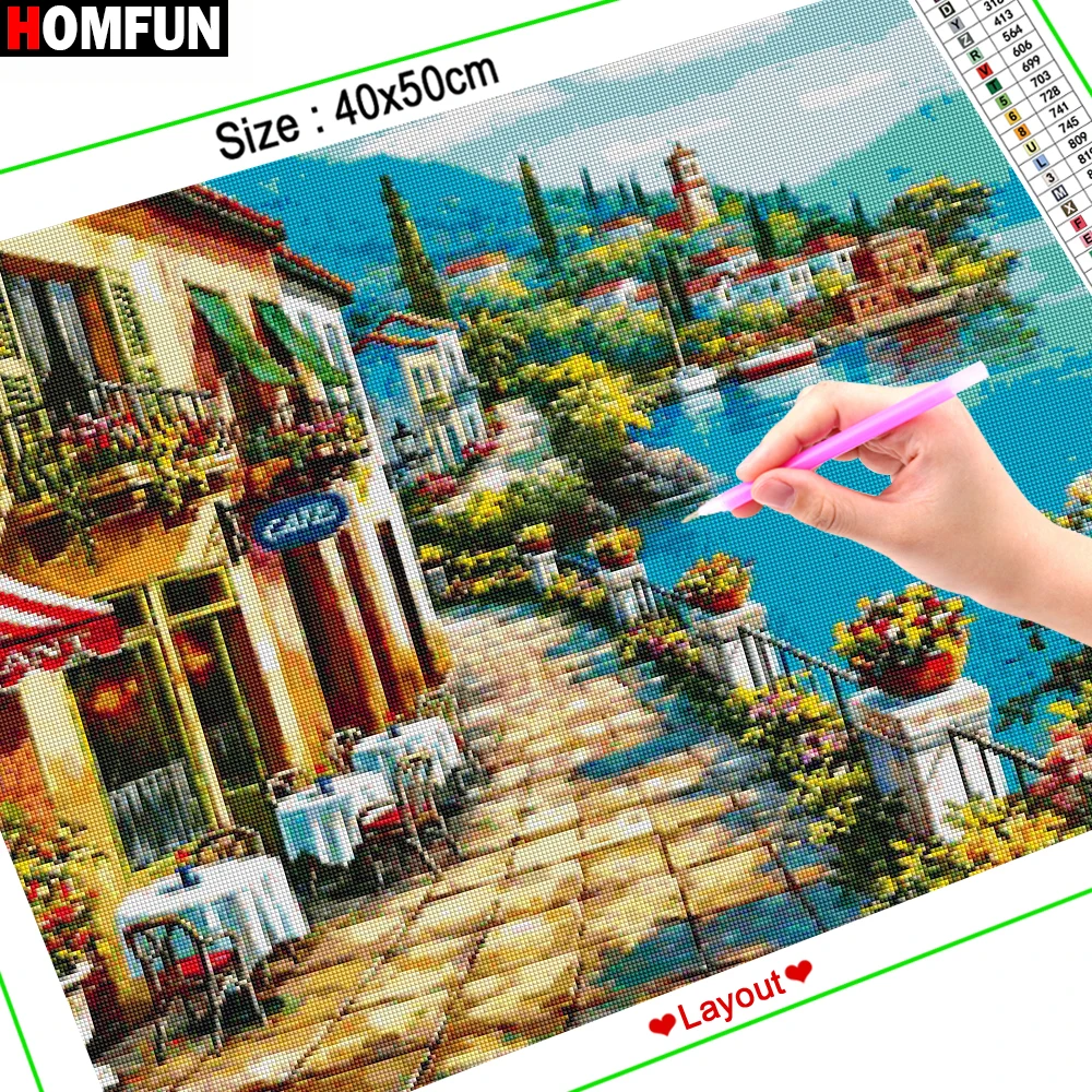 Алмазная 5d картина HOMFUN сделай сам красивый пейзаж вышивка крестиком квадратная