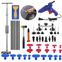 paintless dent repair kit with slide hammer t bar dent puller and 20pcs blue tabs for car diy auto body dent repair