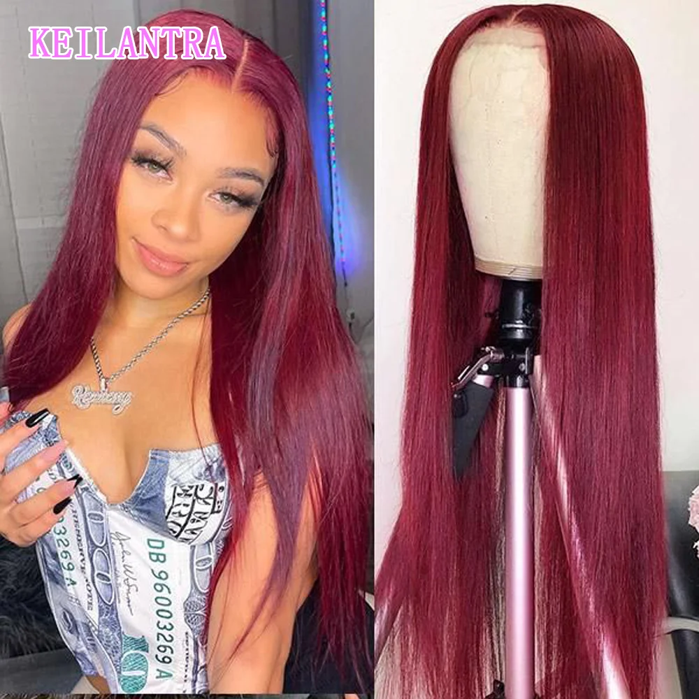 

99J цветной прямой парик T-образной формы для женщин бразильский Remy HD прозрачный 13x 4 кружевной передний парик из человеческих волос 32 дюйма пр...