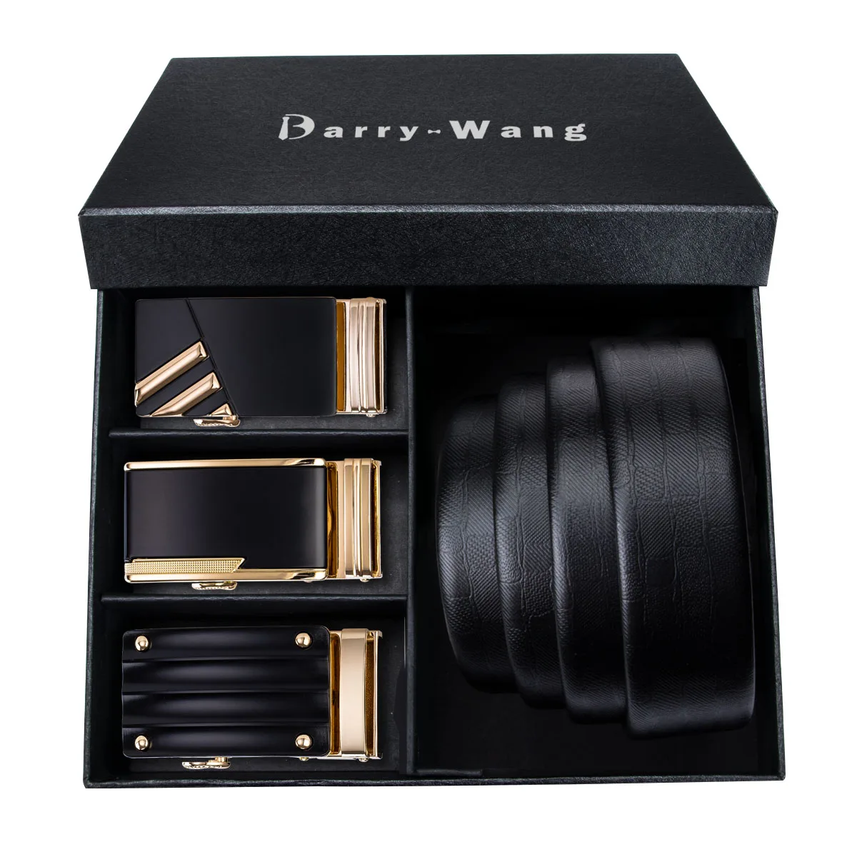 DK-2054-2057-2058-DA Barry. Wang модный дизайнерский мужской ремень 110 см-160 см ремень из воловьей кожи 3 шт. ремни с автоматической пряжкой для мужчин набор свадебных коробок GB-1 - Цвет: DK-2054-2057-2058-DA
