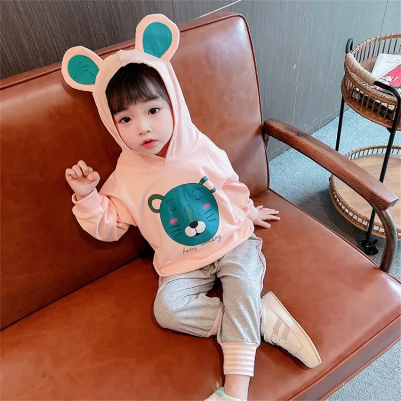 

New Lovely Cotton Spring Summer Children's Clothes Baby Girls Sweatshirts + Pants 2pcs/Set Kids Birthday Gift Teenage Clothing