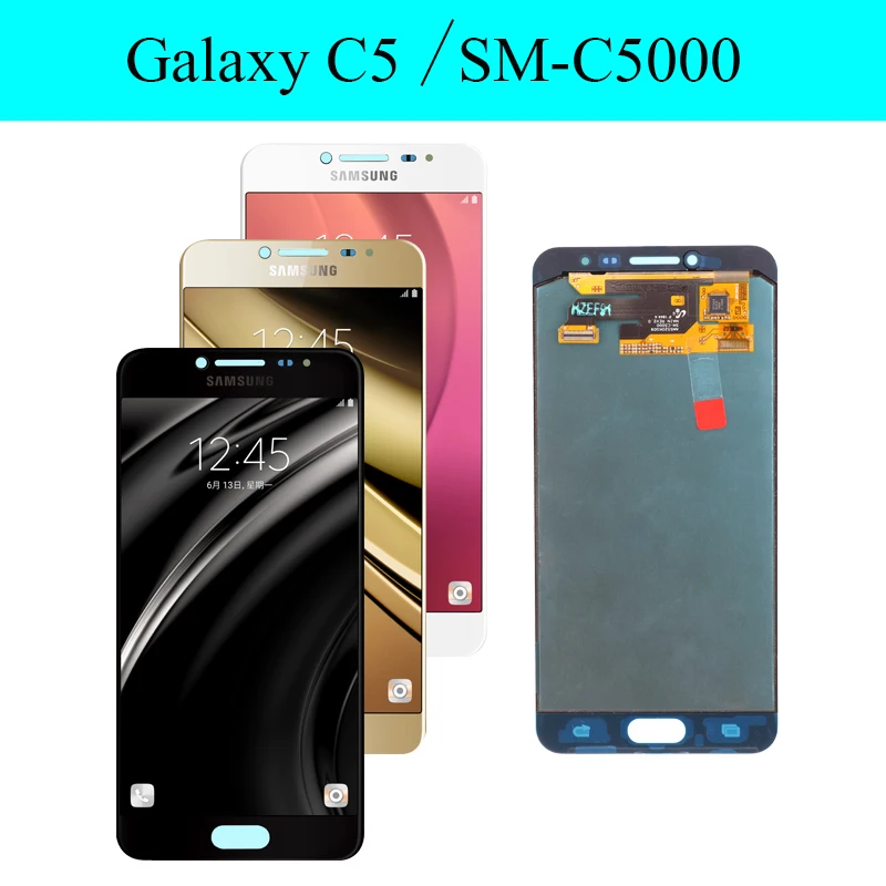 Оригинальный Super AMOLED ЖК дисплей 5 2 дюйма для SAMSUNG Galaxy C5 сенсорный экран C5000