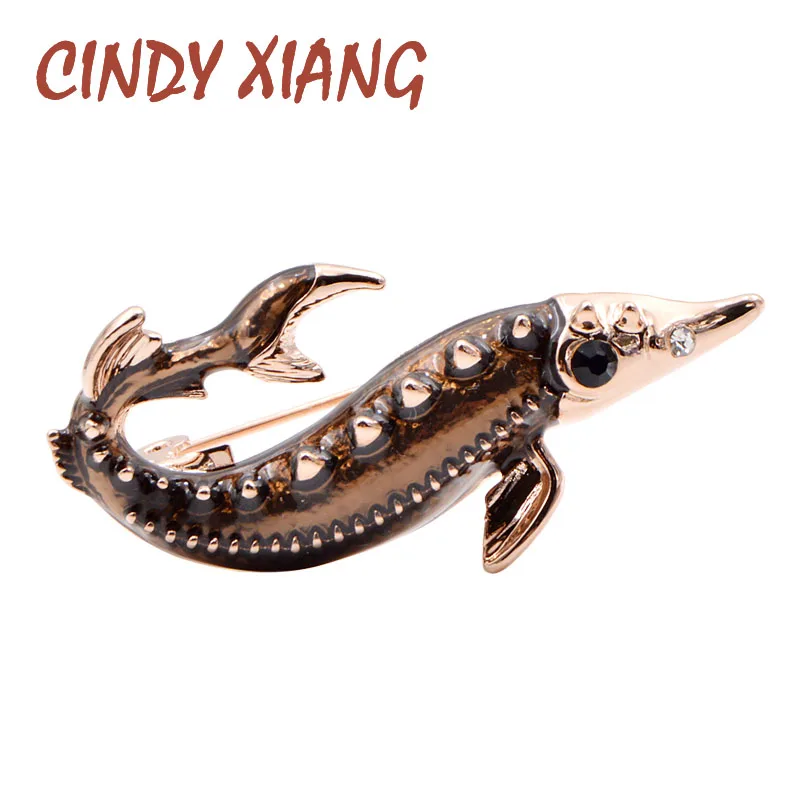 CINDY XIANG эмаль брошь с рыбой унисекс для женщин и мужчин броши горный хрусталь