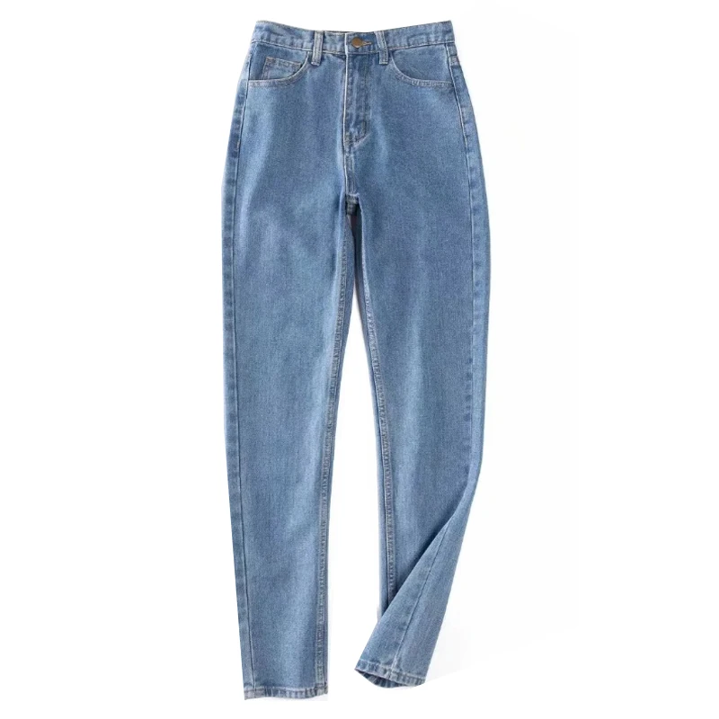 

TVVOVVIN American Loose High Waist Slimming Leg Long Washed Tapered Boyfriend Blue Jeans Women's Tall Skinny Pants RQWO