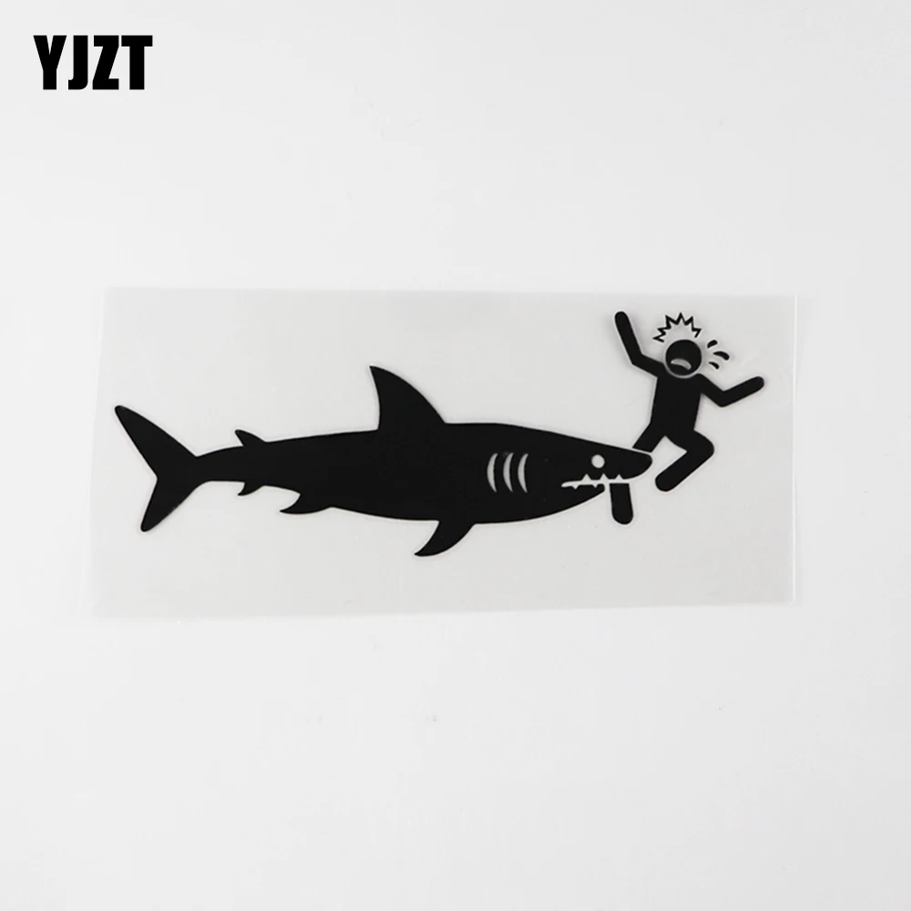 

YJZT14.7CM×5.6CM Personality Marine Ferocious Shark Decal Car Stickers Vinyl 13D-1016