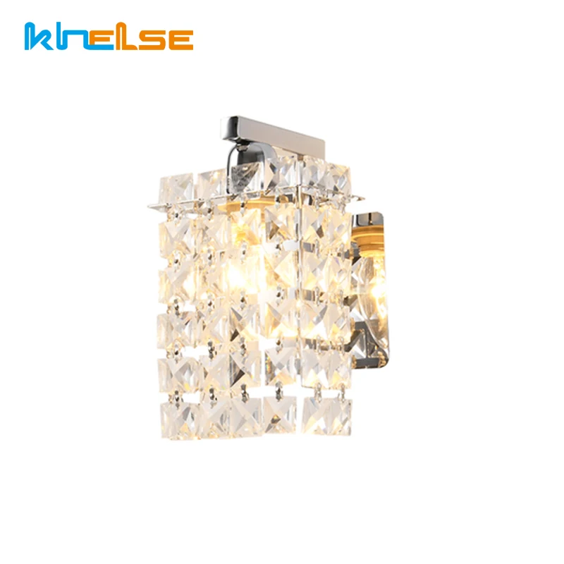 Современная светодиодсветодиодный Хрустальная настенная лампа E14 квадратные