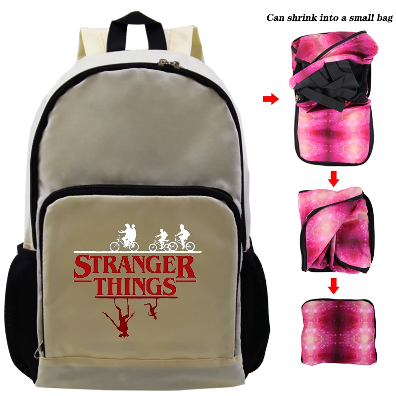 stranger things 13 Детский Школьный рюкзак сумка из сериала очень странные путешествия рюкзак; рюкзак для студентов из сериала очень странные складной рюкзак Rugzak Sac Doc - Цвет: stranger things 13