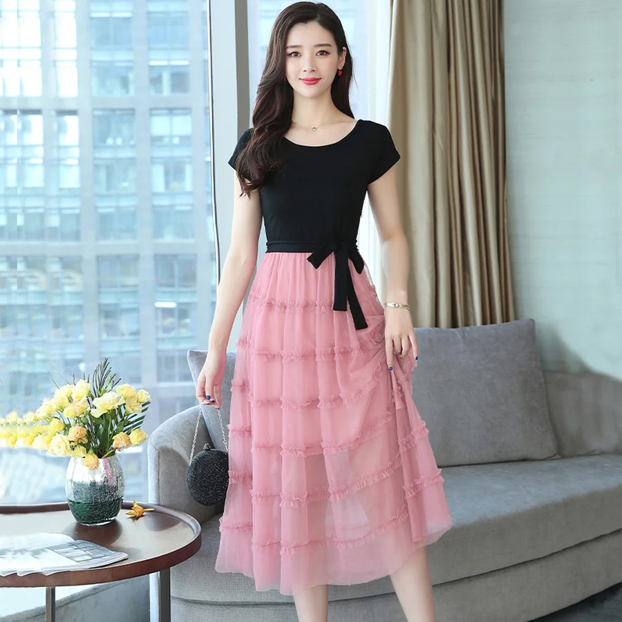 2021 размера плюс с фальш вставкой Пляжное платье миди в винтажном стиле Сезон лето