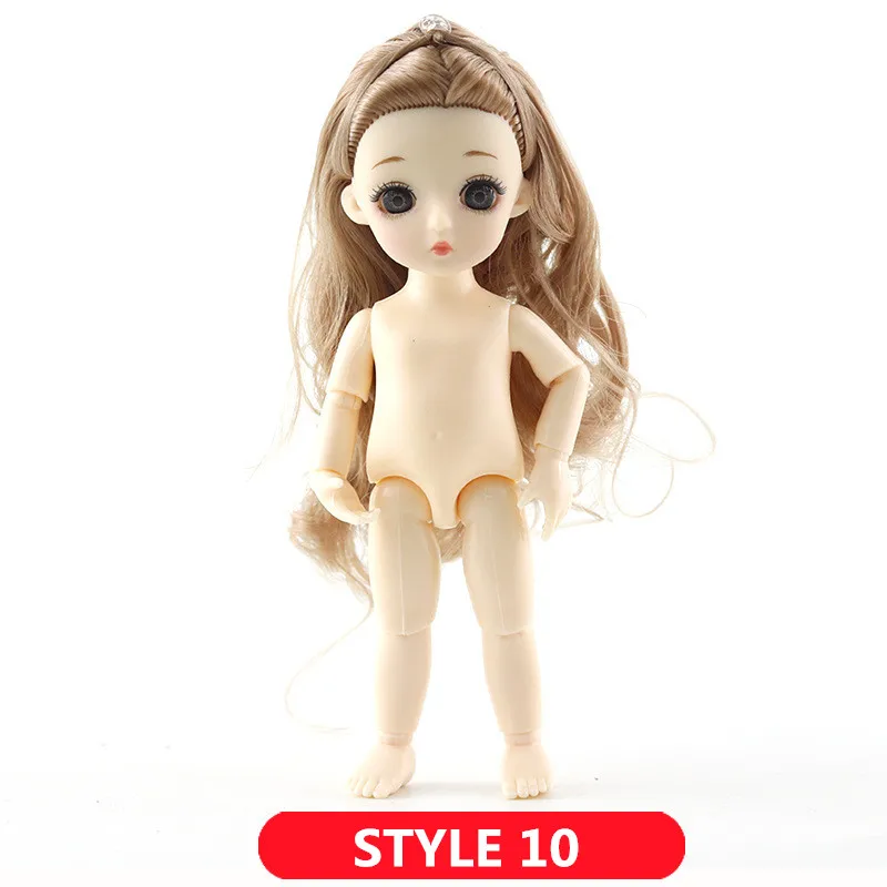 STYLE 10 1/12 BJD куклы 13 суставов DIY милые куклы принцессы 16 см 3D глаза ручной работы оригинальные куклы для девочек игрушки для детей подарки на день рождения - Цвет: STYLE 10