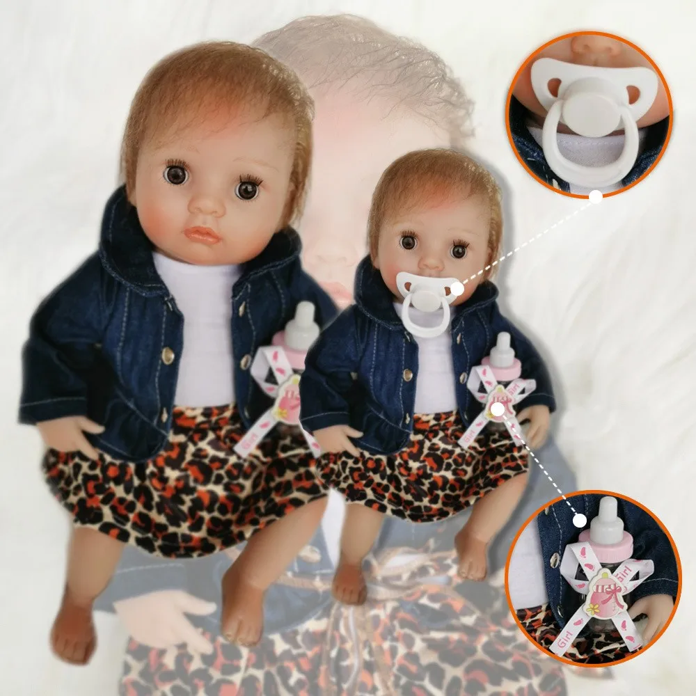 Новорожденные Детские Силиконовые куклы милая девочка мягкое тело 16 дюймов bebes