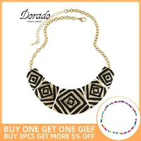 dorado 2021 new vintage necklace for women retro new square chunky choker statement necklaces fashion jewelry collares gift