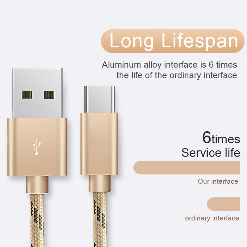 Type-C USB Cable C Charging Wire Tape Fast Charger Cord QC 3.0 Charge Kable for Samsung S10+ Huawei Honor Xiaomi LG | Мобильные