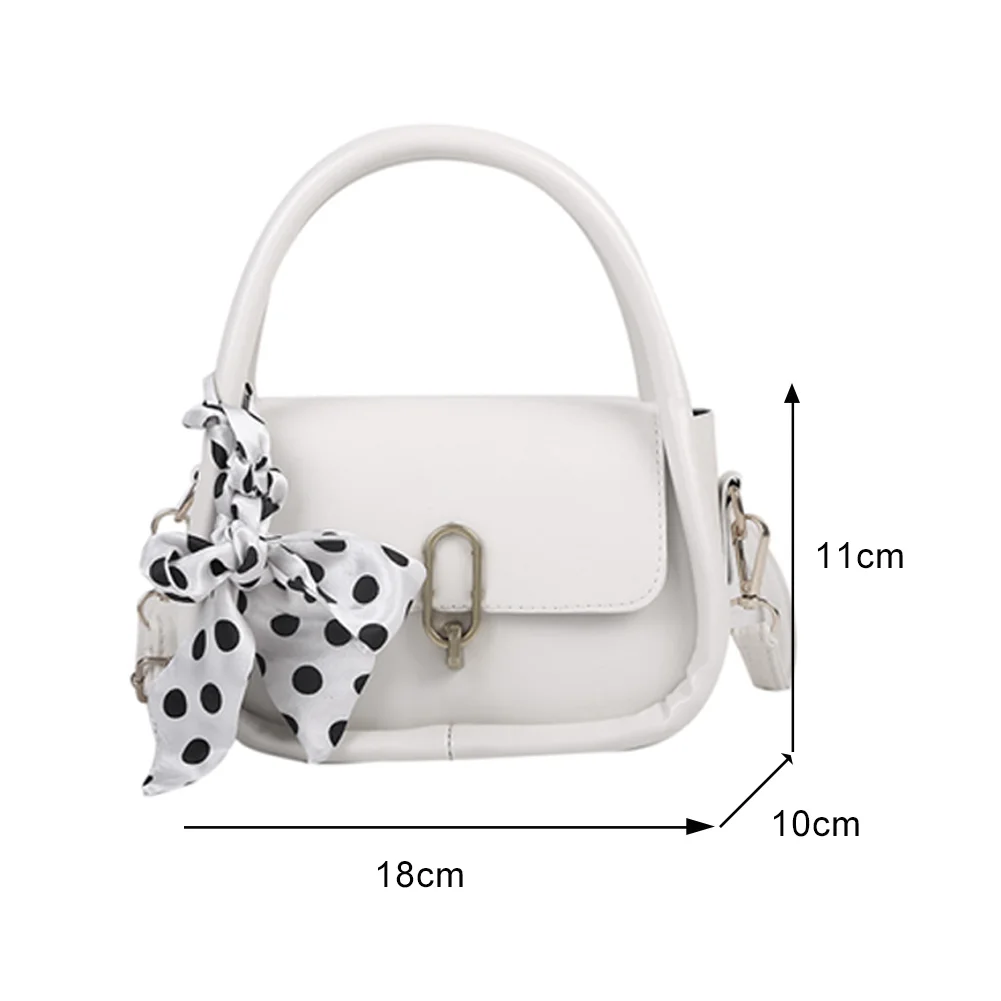 

Fashion Women PU Leather Shoulder Crossbody Bags Pure Color Silk Scarf Messenger Bag Casual Ladies Small Top-handle Handbags