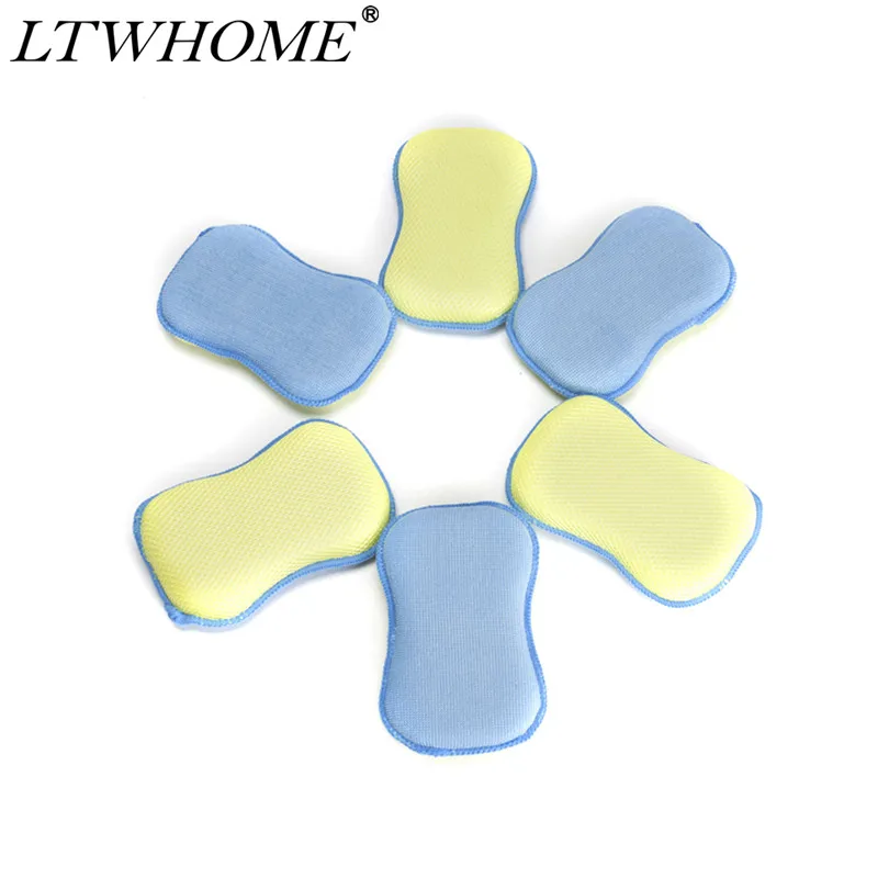 LTWHOME двухсторонние скрубберы и губки из микрофибры 2 в 1 | Дом сад