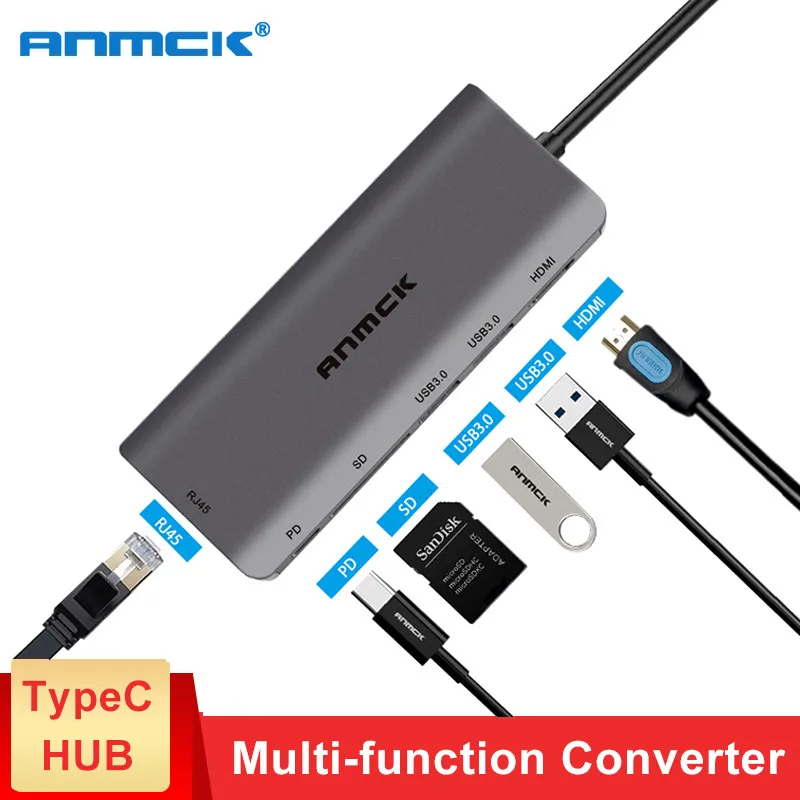 Anmck Thunderbolt 3 док станция USB типа C на HDMI концентратор адаптер для MacBook Sumsung Dex Galaxy S10/S9