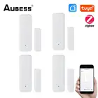 Датчик двери Aubess Tuya Smart Zigbee, детектор открытия и закрытия окон, охранная система оповещения с приложением