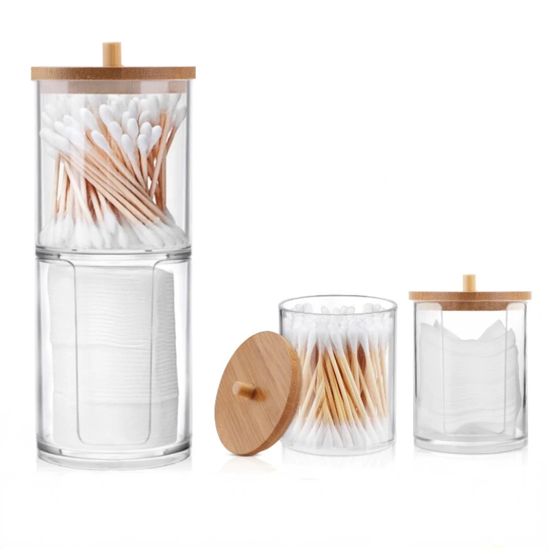 

Брикет для косметики из хлопка, брикет для ватных тампонов, косметика, ювелирные изделия, контейнер для тампона для снятия макияжа с бамбуко...