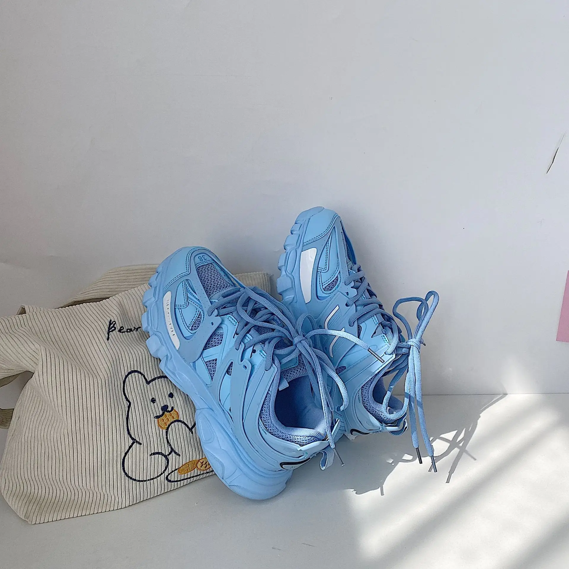 

Women's Thick-soled Sports Shoes Lace-up Casual Shoes Men's And Women's Autumn Vulcanized Shoes 2021 Fashion New Student Shoes A