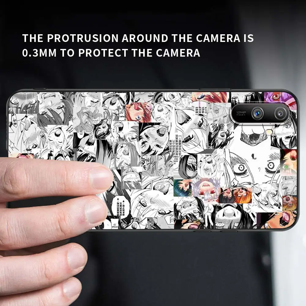 anime hentai sexy bunny girl phone case for oppo a53 a52 a54 a15 a9 2020 black shell for realme 8 7 6 pro c3 c21 silicone cover free global shipping