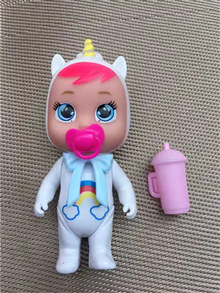 

12cm chorando bebê boneca com chupeta garrafa para crianças lágrimas bonecas diy brinquedo chorar boneca crianças aniversário
