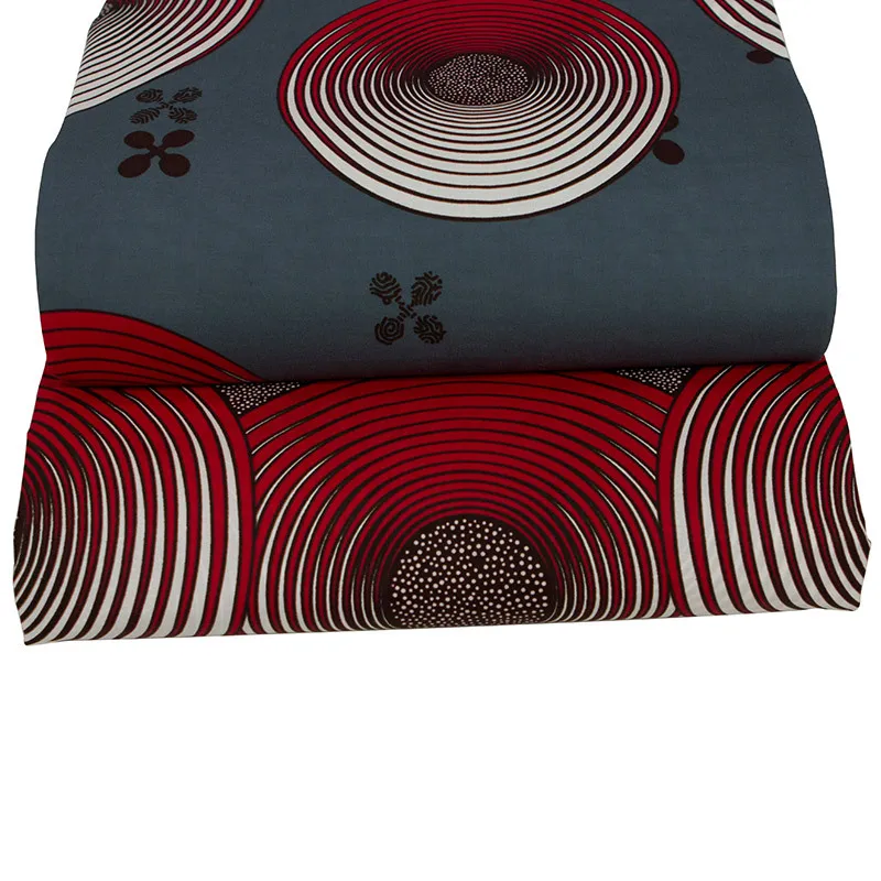 100% хлопок 2019 Новые поступления африканская мода красный и серый Принт ткань