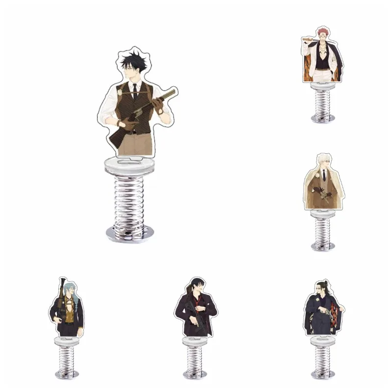 

2021 Hot Anime Jujutsu Kaisen Spring Shake Stand Model Plate Cartoon Figure Gojo Satoru Transparent Acrylic Standing Card Gift