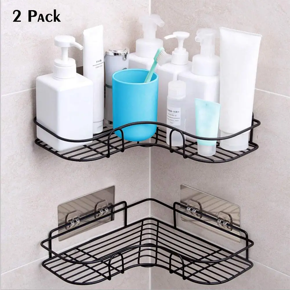 Упаковка из 2 Ванная комната Душ настенное крепление угловой стеллаж для