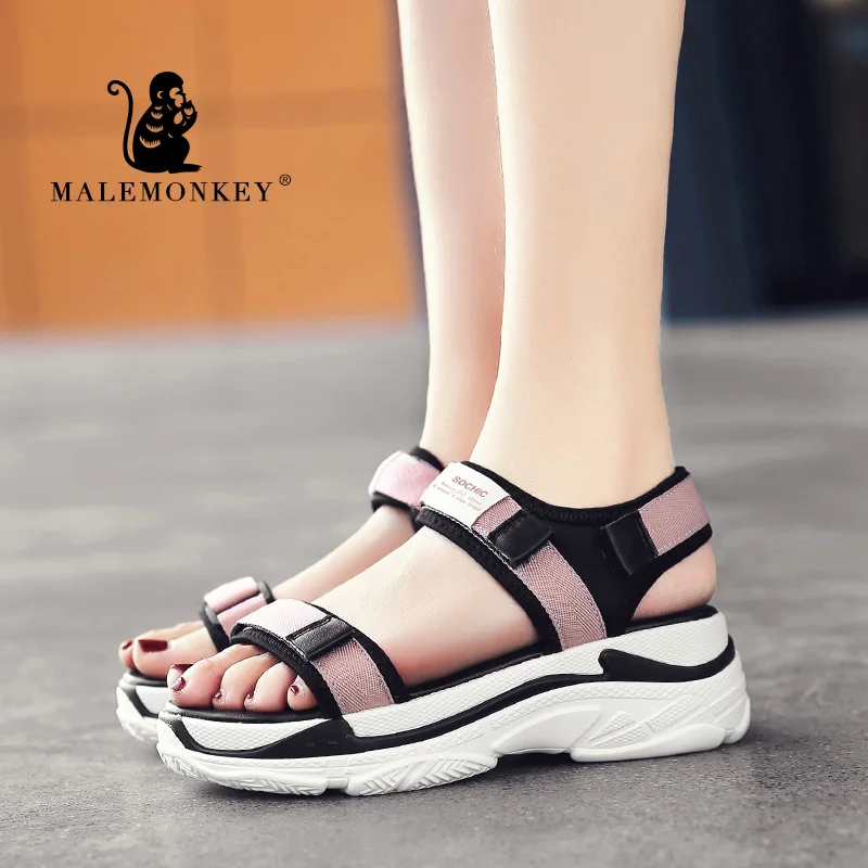 

Casual Platform Sandals Female Shoes Summer 2021 Summer Fashion Open-toed Outdoor Beach Comfortable Women Sandals Black