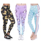 Модные леггинсы, женская одежда для фитнеса, брюки с высокой талией, женские узкие леггинсы с единорогом