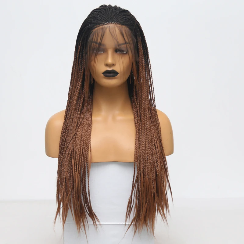 Харизма Омбре коричневые плетеные парики синтетические кружевные передние с