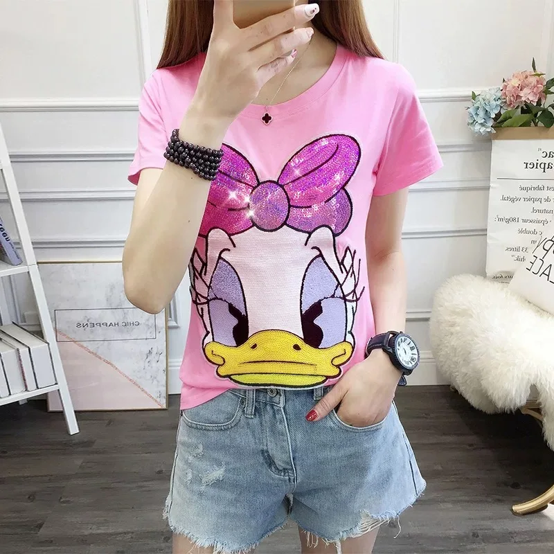 Женская футболка с изображением Уточки Дейзи Футболки рисунками из мультфильмов