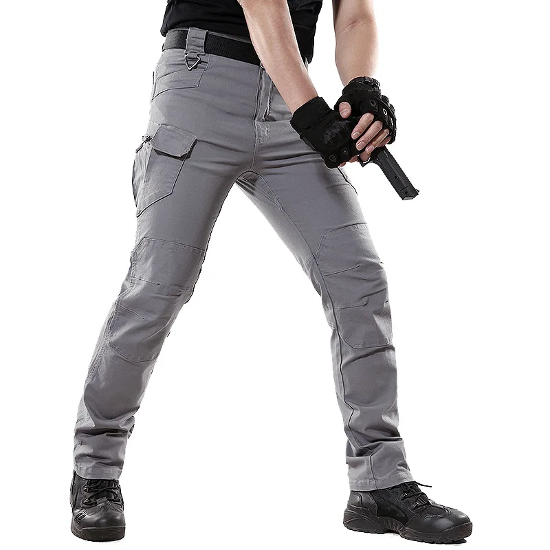 Американские армейские городские тактические брюки, военная одежда, мужские повседневные брюки-карго SWAT, военные брюки, мужские брюки с несколькими карманами - Цвет: 7-GRAY