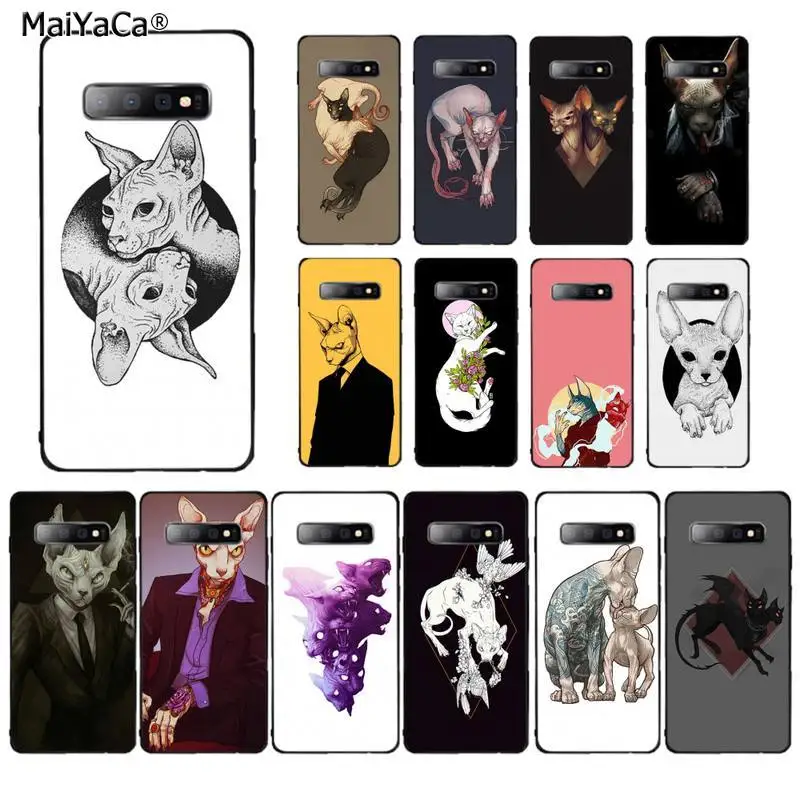 Чехол для телефона MaiYaCa animal Sphynx милый Samsung S20 plus UlTRA S10 S8 S9 S7 edge lite S10|Бамперы| |