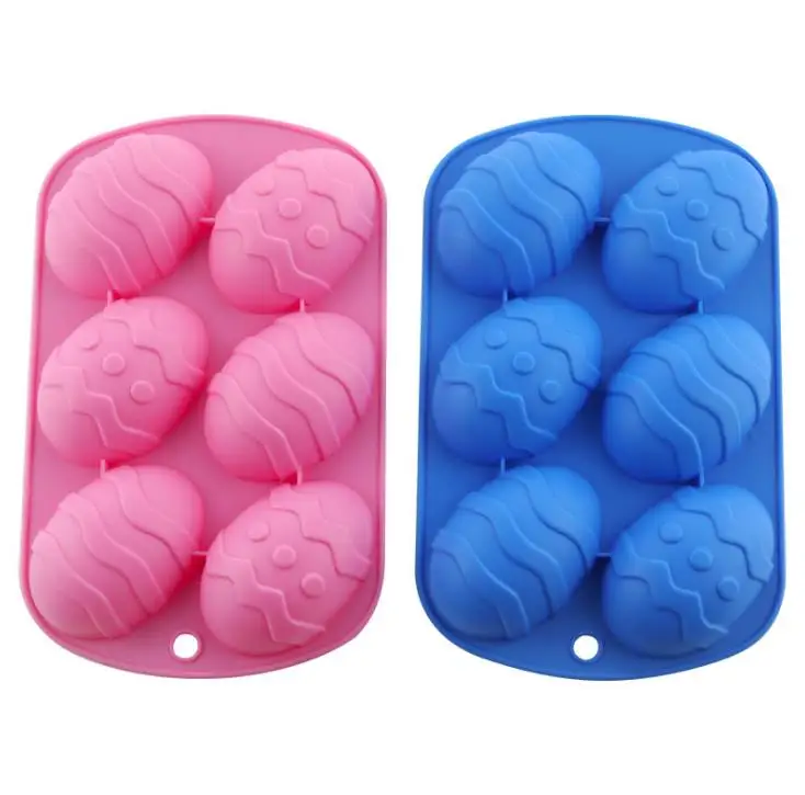 

6 Cavity Easter Egg Shaped Bakeware Mould DIY Easter Chocolate Mold Dessert Silicone Cake Baking Tools Party Decor SN3614