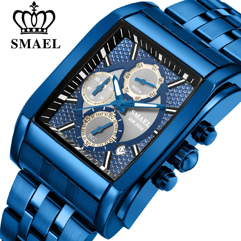 

SMAEL Band Quartz Men Watch Genuine Stainless Business Watches Men Chronograph Watch Male Clock Orologio Uomo Relogio Masculino