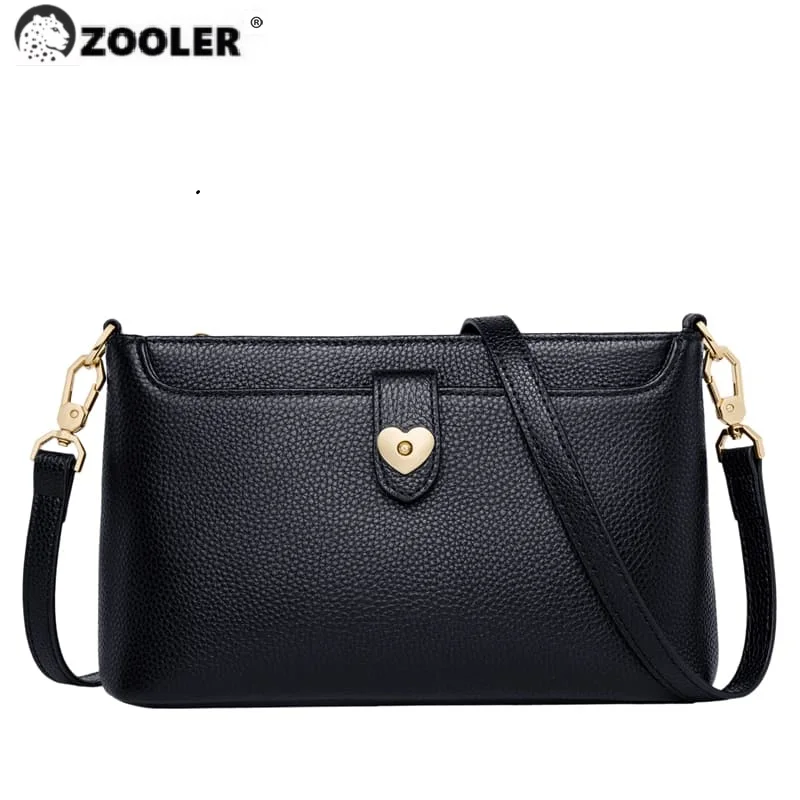 

Женская сумка через плечо ZOOLER, модная черная сумка из натуральной кожи в форме сердца, # WG303