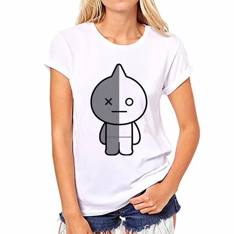 Женские футболки с милым принтом из мультфильма Удобные Свободные топы большого