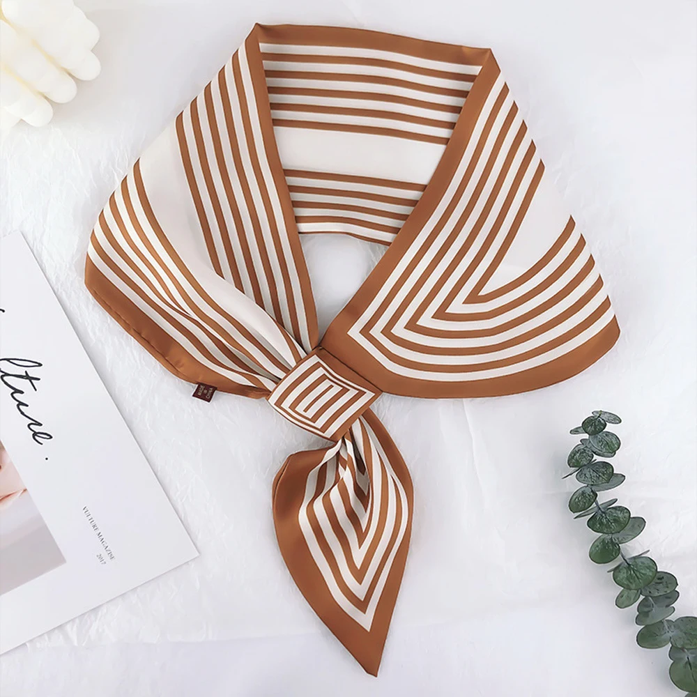 

Elegant Vintage Skinny Imitation Silk Collar Scarf Women Hair Band Women Head Neck Scarves