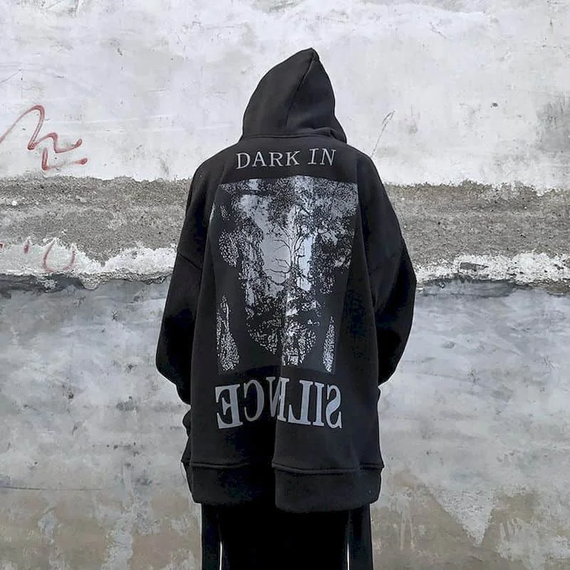

Oversized Hoodies Men Sweatshirt Women Grunge Scenery Printing National Hoodie Niche High Street Gothic Alternative Clothing