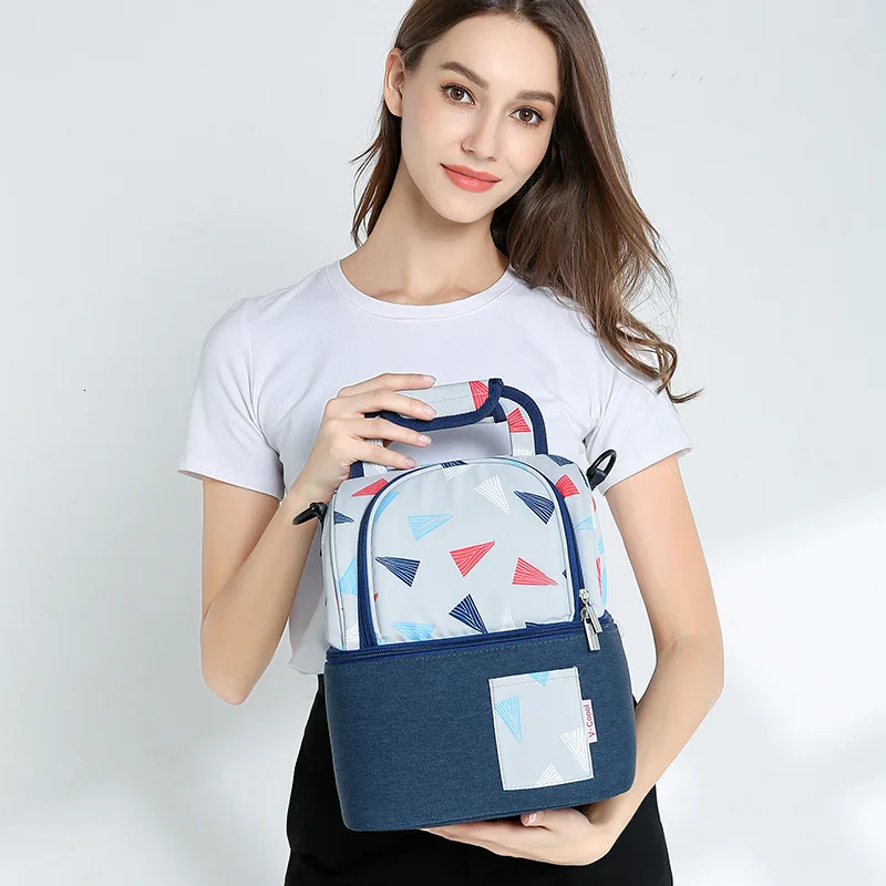 Baby Breast Milk Cooler Feeding Bottle Backpack Breast Pump Storage Double Layer Bag Outdoor Insulation Preservation Mummy Bag