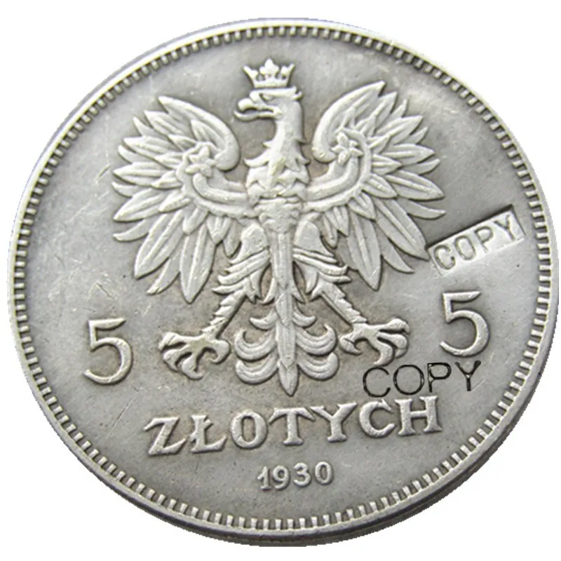 

1930 Польша 5 злотых Посеребренная копия монеты