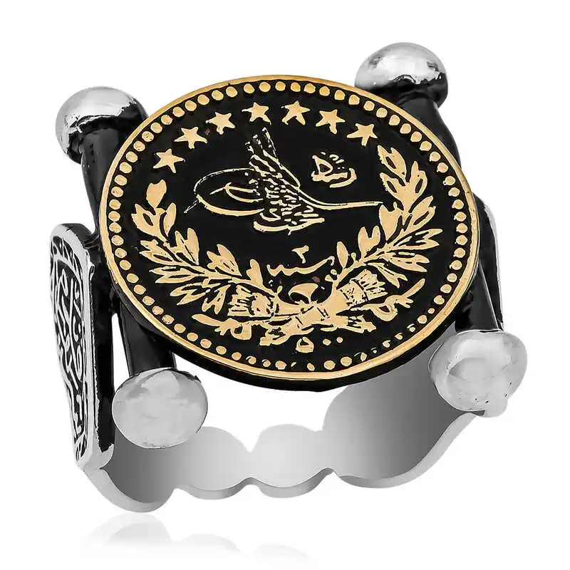 

Silverlina Silver Kadem-i Sheriff Detailed Ottoman Crest Men 'S Ring