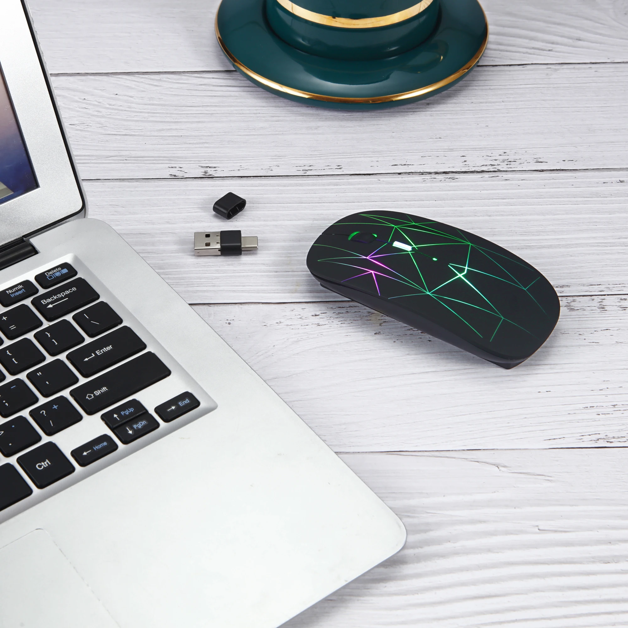 rechargeable wireless mouse led optical silent mouse slim ergonomic office pc mice 4d gaming laptop mause 1600dpi for computer free global shipping